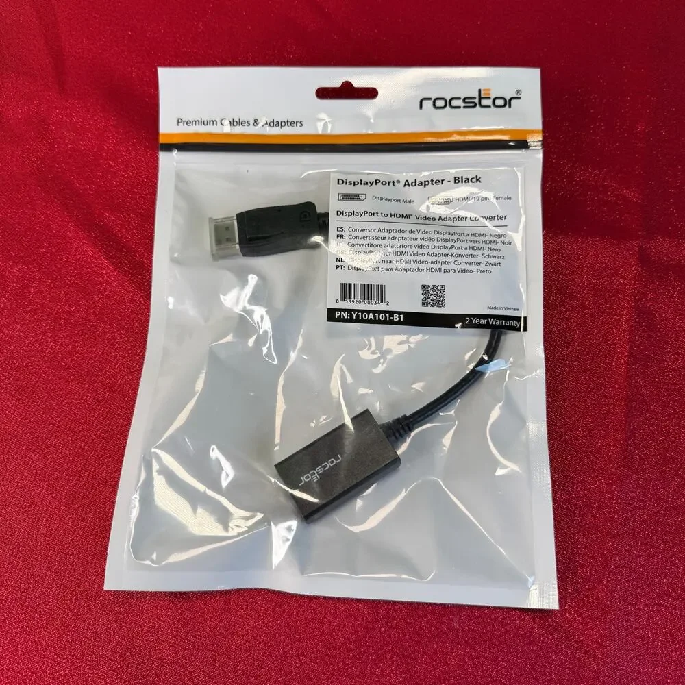 NWT Rocstor DisplayPort to HDMI Video Adapter Support Up to 1920×1200